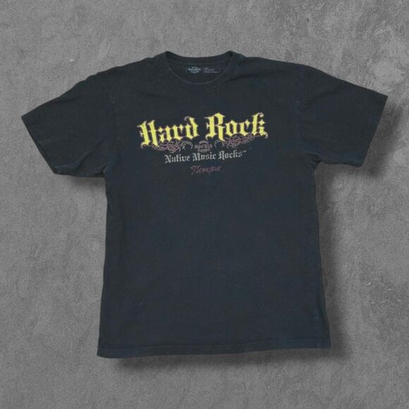 Y2k Style Hard Rock Cafe Native Music Rocks Shirt Large - Picture 2 of 5